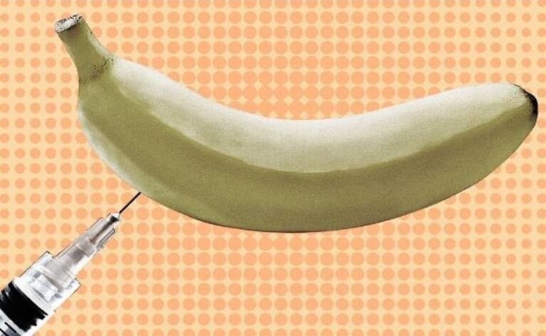 васеъ кардани penis тазриќї бо истифода аз банан ҳамчун мисол